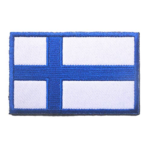 Aufnäher mit Finnland-Flagge, bestickt, zum Aufbügeln – Emblem, taktisch, militärisch, Moral, lustige Aufnäher, Aufnäher, Applikationen mit Verschluss, Klettverschluss von ODSS