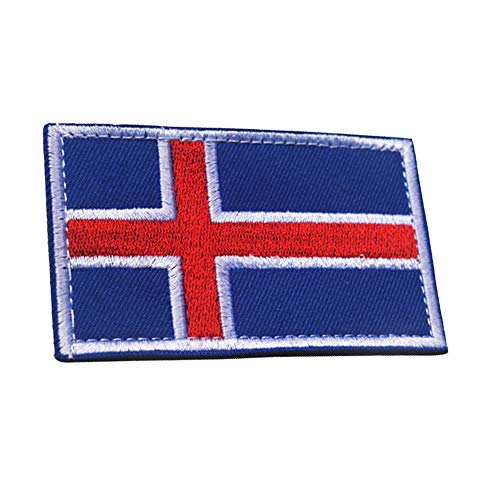 Aufnäher mit Island-Flagge, bestickt, zum Aufbügeln oder Aufnähen – Emblem, taktische Militärmoral, lustige Flicken, Abzeichen, Applikationen mit Klettverschluss, Rückseite von ODSS