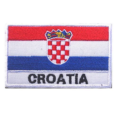 Aufnäher mit Kroatien-Flagge, bestickt, zum Aufbügeln – Emblem, taktisch, militärisch, Moral, lustige Aufnäher, Applikationen mit Verschluss, Klettverschluss, Rückseite von ODSS