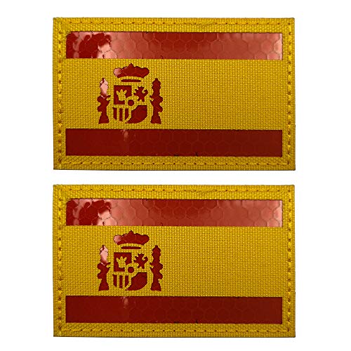 Aufnäher mit reflektierender IR-Flagge aus Spanien, Militär, taktischer Moral, Abzeichen, Emblem, Aufnäher, Kleidung, Rucksack, Zubehör (gelb rot) von ODSS