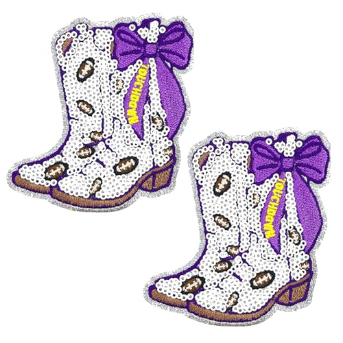 Aufnäher zum Aufbügeln, Motiv: Cowboystiefel, 9,4 x 8,9 cm, Western-Stil, mehrfarbiges Schleifen-Design, 5 Stück Aufnäher zum Aufbügeln, Motiv: Cowboystiefel, 9,4 x 8,9 cm, Western-Stil, mehrfarbiges Schleifen-Design, 5 Stück von ODSS