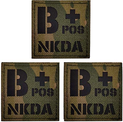 B Positive Bluttyp Patch, B POS B + NKDA Infrarot Ir Reflektierende Medizinische Patches, Klettverschluss Rückseite - 4,97 x 4,97 Zoll - Bündel mit 3 Stück - Keine bekannten Medikamentenallergien B Positive Bluttyp Patch, B POS B + NKDA Infrarot Ir Reflektierende Medizinische Patches, Klettverschluss Rückseite - 4,97 x 4,97 Zoll - Bündel mit 3 Stück - Keine bekannten Medikamentenallergien von ODSS