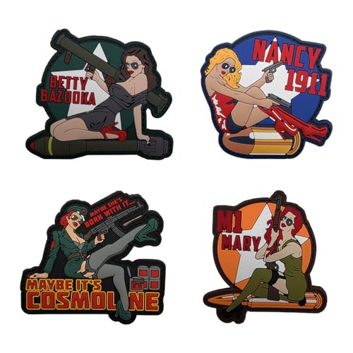 Belle Art Pin-up Girl Tactical Moral Patches Military Style PVC Badges Set of 4 von ODSS