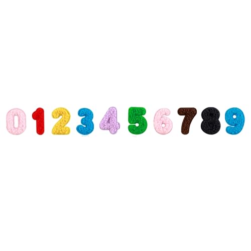 Bunte Zahlenaufnäher, 0–9, bestickte Applikationen, Stoffnummern, 7,6 x 5,1 cm von ODSS