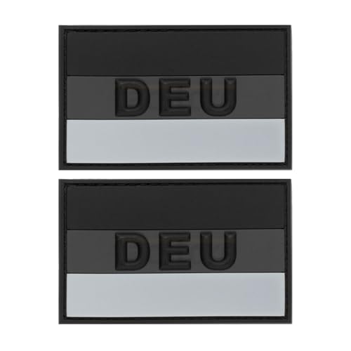 Deutsche Flagge DEU PVC Moral Patches, 8,9 x 5,9 cm, 2 Stück von ODSS