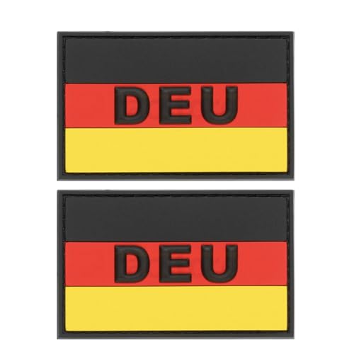 Deutsche Flagge DEU PVC Moral Patches, 8,9 x 5,9 cm, 2 Stück Deutsche Flagge DEU PVC Moral Patches, 8,9 x 5,9 cm, 2 Stück von ODSS