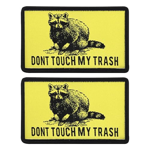 Don't Touch My Trash Raccoon Taktische Moral-Patches für Kleidung, Rucksäcke, Hüte, Taschen, Jacken, 8,9 x 5,9 cm, Gelb und Schwarz, 2 Stück Don't Touch My Trash Raccoon Taktische Moral-Patches für Kleidung, Rucksäcke, Hüte, Taschen, Jacken, 8,9 x 5,9 cm, Gelb und Schwarz, 2 Stück von ODSS