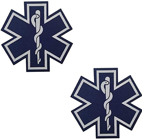 EMT EMS Rettungssanitäter mit reflektierendem Stoff, bestickt, mit Klettverschluss-Rückseite, für Kleidung, 7,9 cm, 2 Stück EMT EMS Rettungssanitäter mit reflektierendem Stoff, bestickt, mit Klettverschluss-Rückseite, für Kleidung, 7,9 cm, 2 Stück von ODSS