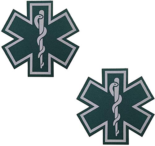 EMT EMS Rettungssanitäter und medizinischer Stern des Lebens, reflektierende Stoffflicken mit Klettverschluss-Rückseite, für Kleidung, 7,9 cm, 2 Stück EMT EMS Rettungssanitäter und medizinischer Stern des Lebens, reflektierende Stoffflicken mit Klettverschluss-Rückseite, für Kleidung, 7,9 cm, 2 Stück von ODSS