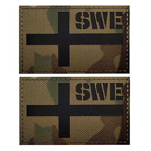 Flicken mit Schweden-Flagge, reflektierend, Militär, taktischer Moral, Patch mit europäischem Emblem, Aufnäher zum Aufbügeln oder Aufnähen, für Kleidung, Rucksack, Zubehör mit Klettverschluss von ODSS