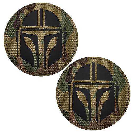 IR Infrared Reflective This is The Way Mandalorian Full Helmet Patch Tactical Military Moral Emblem Armband Badges Decorative Appliques with Hook and Loop Fastener Backing von ODSS