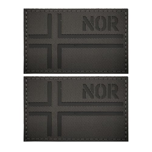 IR Infrarot Reflektierende Norwegen Flagge Patches Laser Cut Patch Appliues, Taktische Moral Militär Emblem Abzeichen für Rucksäcke, Kleidung, Hüte, 8,9 x 5,9 cm, 2 Stück IR Infrarot Reflektierende Norwegen Flagge Patches Laser Cut Patch Appliues, Taktische Moral Militär Emblem Abzeichen für Rucksäcke, Kleidung, Hüte, 8,9 x 5,9 cm, 2 Stück von ODSS