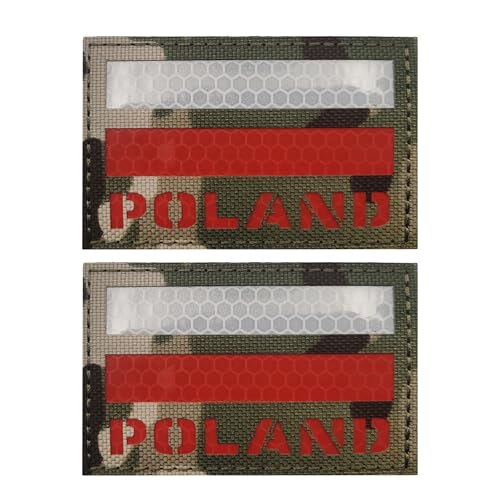 IR Infrarot reflektierende Polen Flagge Patches, polnische Flaggen, lasergeschnittene Aufnäher, Applikationen, taktische Moral, Militär-Emblem, Abzeichen für Rucksäcke, Kleidung, Hüte, 8,9 x 5,9 cm, 2 IR Infrarot reflektierende Polen Flagge Patches, polnische Flaggen, lasergeschnittene Aufnäher, Applikationen, taktische Moral, Militär-Emblem, Abzeichen für Rucksäcke, Kleidung, Hüte, 8,9 x 5,9 cm, 2 von ODSS
