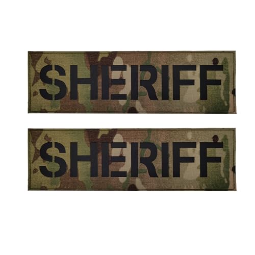 IR Infrarot reflektierende Sheriff-Patches, taktische Militärmoralabzeichen, dekorativer Aufnäher für Westen, Jacken, Kleidung, Taschen, Rucksäcke, 26,7 x 8,9 cm IR Infrarot reflektierende Sheriff-Patches, taktische Militärmoralabzeichen, dekorativer Aufnäher für Westen, Jacken, Kleidung, Taschen, Rucksäcke, 26,7 x 8,9 cm von ODSS
