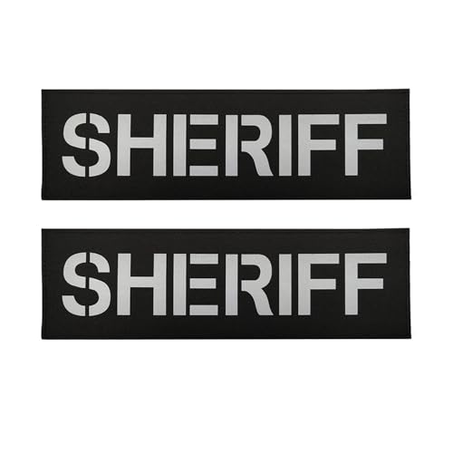 IR Infrarot reflektierende Sheriff-Patches, taktische Militärmoralabzeichen, dekorativer Aufnäher für Westen, Jacken, Kleidung, Taschen, Rucksäcke, 26,7 x 8,9 cm IR Infrarot reflektierende Sheriff-Patches, taktische Militärmoralabzeichen, dekorativer Aufnäher für Westen, Jacken, Kleidung, Taschen, Rucksäcke, 26,7 x 8,9 cm von ODSS