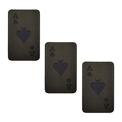 IR Reflective Ranger Green Pik-Ass Death Dead Card Patches Taktische Moral Militärische Emblem-Befestigungselemente mit Klettverschluss Applikationen, 3-teiliges Bündel IR Reflective Ranger Green Pik-Ass Death Dead Card Patches Taktische Moral Militärische Emblem-Befestigungselemente mit Klettverschluss Applikationen, 3-teiliges Bündel von ODSS