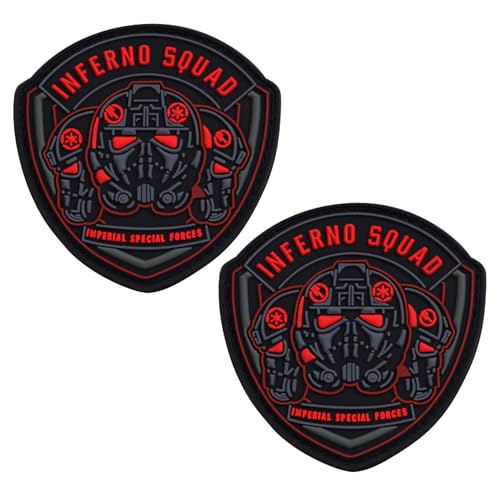 Inferno Squad Imperial Special Forces PVC Moral Patch für Kleidung, Rucksäcke, Hüte, Jeans, Taschen, 8,3 x 8,1 cm, Schwarz und Rot, 2 Stück Inferno Squad Imperial Special Forces PVC Moral Patch für Kleidung, Rucksäcke, Hüte, Jeans, Taschen, 8,3 x 8,1 cm, Schwarz und Rot, 2 Stück von ODSS