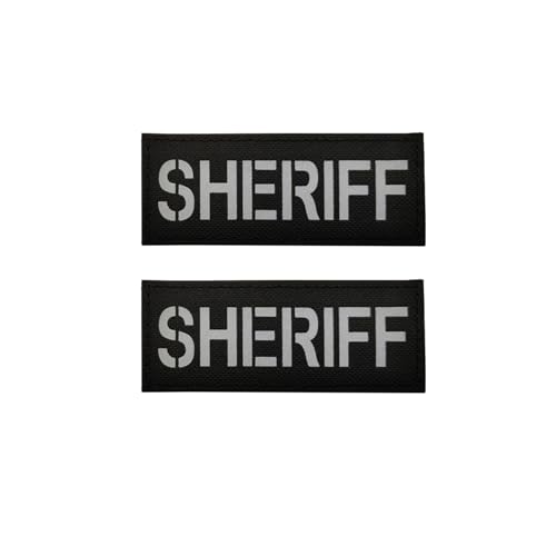 Infrarot-reflektierende Sheriff-Patches, taktische Militär-Moral-Abzeichen, dekorativer Aufnäher für Westen, Jacken, Kleidung, Taschen, Rucksäcke, 9,5 x 4,9 cm Infrarot-reflektierende Sheriff-Patches, taktische Militär-Moral-Abzeichen, dekorativer Aufnäher für Westen, Jacken, Kleidung, Taschen, Rucksäcke, 9,5 x 4,9 cm von ODSS