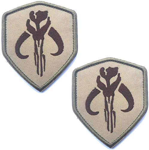 Mandalorian Mythosaur Skull Crest Bounty Hunter Boba Fett Shield Patch, Tactical Moral Patches with Fastener Hook and Loop Backing 8,9 x 6,3 cm von ODSS