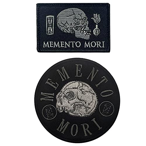 Memento Mori Applikation Remember Death bestickte Applikation Patches Tactical Military Moral Schulter Armband Abzeichen Aufnäher Applikationen von ODSS