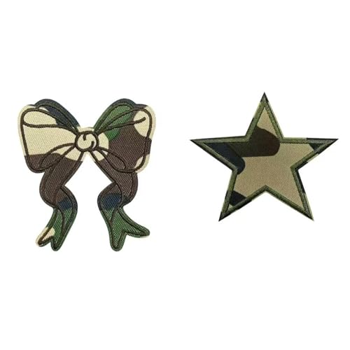 Militär Camouflage Aufnäher Bügelbilder Bestickt Set Stoff Applikation Patch Stern und Schleife Motive Armeegrün Militär Camouflage Aufnäher Bügelbilder Bestickt Set Stoff Applikation Patch Stern und Schleife Motive Armeegrün von ODSS