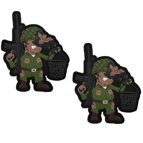Militärische Trick or Treat PVC Moral Patches, Taktische Kampfarmband Abzeichen für Kleidung, Rucksäcke, Hüte, Jeans, Taschen, 4,13 x 3,15 Zoll, 2 Stück Militärische Trick or Treat PVC Moral Patches, Taktische Kampfarmband Abzeichen für Kleidung, Rucksäcke, Hüte, Jeans, Taschen, 4,13 x 3,15 Zoll, 2 Stück von ODSS