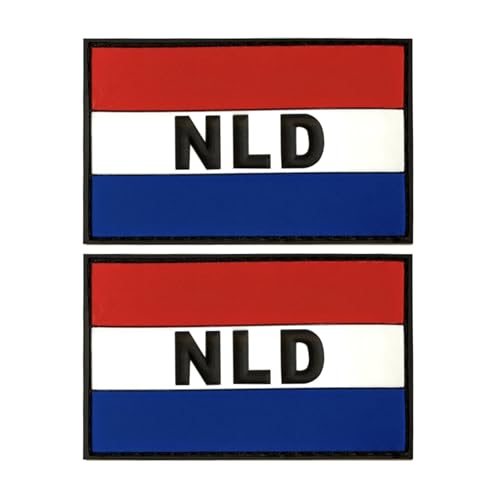 NLD PVC-Moral-Patches mit niederländischer Flagge, 8,9 x 5,9 cm, 2 Stück von ODSS