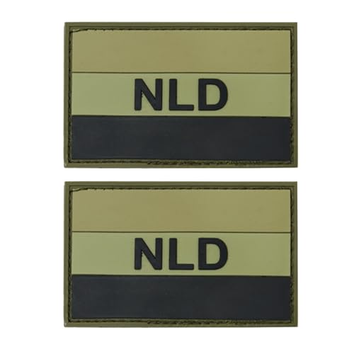 NLD PVC-Moral-Patches mit niederländischer Flagge, 8,9 x 5,9 cm, 2 Stück von ODSS