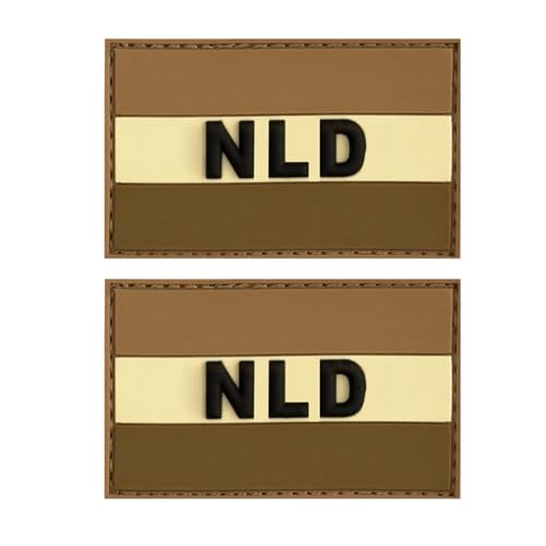 NLD PVC-Moral-Patches mit niederländischer Flagge, 8,9 x 5,9 cm, 2 Stück von ODSS