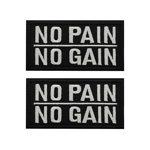 No Pain No Gain Bestickte Patches, Lustige Stoffapplikation Patch für Rucksäcke, Militäruniformen, Jeans, Jacken, Westen, Hüte, 8 x 4 cm, 2 Stück No Pain No Gain Bestickte Patches, Lustige Stoffapplikation Patch für Rucksäcke, Militäruniformen, Jeans, Jacken, Westen, Hüte, 8 x 4 cm, 2 Stück von ODSS