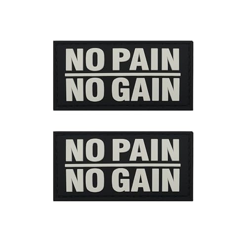 No Pain No Gain PVC Patches, Humorous Funny Moral Patch, Tactical Combat Armband Badges, 5,9 x 3,5 cm, 2 Stück von ODSS