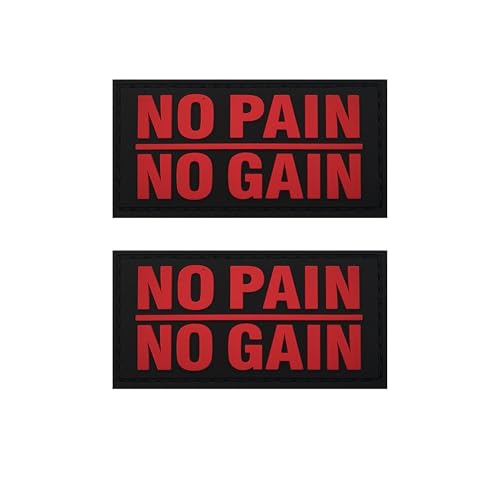 No Pain No Gain PVC Patches, Humorous Funny Moral Patch, Tactical Combat Armband Badges, 5,9 x 3,5 cm, 2 Stück von ODSS