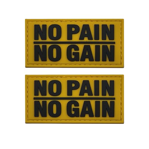 No Pain No Gain PVC Patches, Humorous Funny Moral Patch, Tactical Combat Armband Badges, 5,9 x 3,5 cm, 2 Stück von ODSS