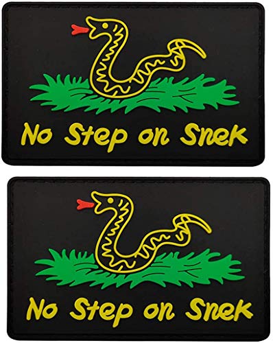 No Step On Snek Military Moral PVC Patch, Tactical Emblem Badges Applikationen Hook and Loop Fasteners Backing, 3.15 x 1.97 Zoll, Bubble of 2 Pieces (Schwarz) von ODSS