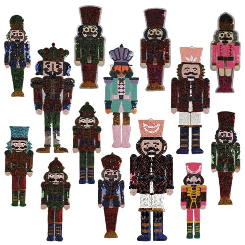 Nussknacker Soldat Pailletten Patches Aufbügler oder Aufnähen Bestickte Applikationen für Kleidung und Accessoires, Mehrfarbig Nussknacker Soldat Pailletten Patches Aufbügler oder Aufnähen Bestickte Applikationen für Kleidung und Accessoires, Mehrfarbig von ODSS