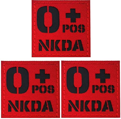 O Positive Bluttyp Patch, O POS O+ NKDA Infrarot Ir Reflektierende Medizinische Patches, Klettverschluss Rückseite - 4,97 x 4,97 Zoll - Bündel mit 3 Stück - Keine bekannten Medikamentenallergien O Positive Bluttyp Patch, O POS O+ NKDA Infrarot Ir Reflektierende Medizinische Patches, Klettverschluss Rückseite - 4,97 x 4,97 Zoll - Bündel mit 3 Stück - Keine bekannten Medikamentenallergien von ODSS