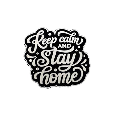 ODSS Aufnäher, Aufschrift "Keep Calm and Stay Home", leuchtend, PVC, Hakenverschluss, 8,9 x 8,9 cm von ODSS