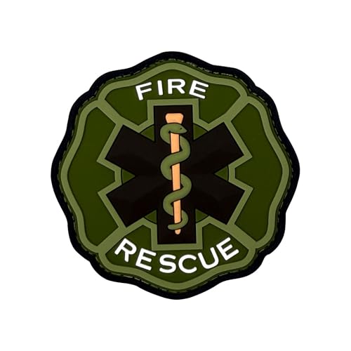 ODSS Feuerrettungs-Patches aus PVC, 7,5 x 7,5 cm, Hakenverschlüsse auf der Rückseite mit Schlaufenmuster, taktische Militärabzeichen ODSS Feuerrettungs-Patches aus PVC, 7,5 x 7,5 cm, Hakenverschlüsse auf der Rückseite mit Schlaufenmuster, taktische Militärabzeichen von ODSS