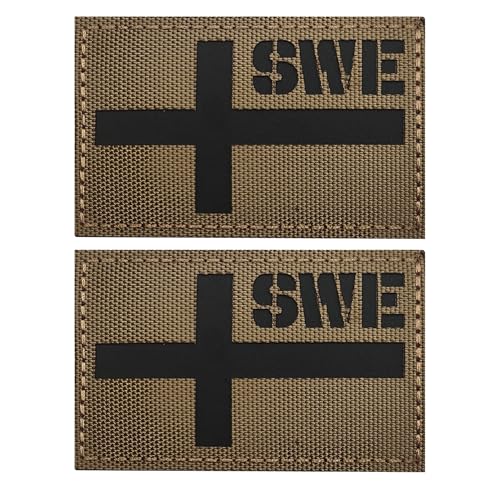 ODSS Infrarot-reflektierende Schweden-Flaggen-Patches, schwedische Flaggen, taktische Militärmoral-Abzeichen, dekorative Applikationen, Hakenverschlüsse auf der Rückseite mit Schlaufe, Khaki, 8,9 x ODSS Infrarot-reflektierende Schweden-Flaggen-Patches, schwedische Flaggen, taktische Militärmoral-Abzeichen, dekorative Applikationen, Hakenverschlüsse auf der Rückseite mit Schlaufe, Khaki, 8,9 x von ODSS