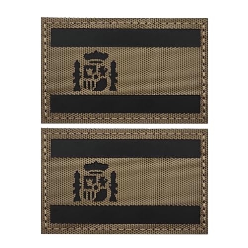ODSS Infrarot reflektierende Spanien-Flaggen-Patches, spanische Flaggen, taktische Militärmoralabzeichen, dekorative Applikationen, Hakenverschlüsse auf der Rückseite mit Schlaufe, Khaki, 8,9 x 5,9 cm ODSS Infrarot reflektierende Spanien-Flaggen-Patches, spanische Flaggen, taktische Militärmoralabzeichen, dekorative Applikationen, Hakenverschlüsse auf der Rückseite mit Schlaufe, Khaki, 8,9 x 5,9 cm von ODSS