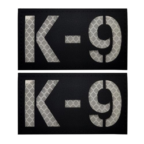 ODSS K9 Reflektierende Flicken für Diensthunde, 8,9 x 5,9 cm, leuchtet im Dunkeln, Hakenverschlüsse, taktische Militärabzeichen, 2 Stück von ODSS