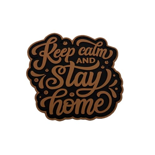 ODSS "Keep Calm and Stay Home"-Patch, PVC, Hakenverschluss, 8,7 x 8,9 cm von ODSS