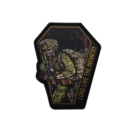 ODSS Long Live The Infantry Printed Appliques Patches, Tactical Moral Military Applique Emblem Badges Decorative Patch, Hook Loop Backing Patches for Hats, Clothing, Backpacks, Black ODSS Long Live The Infantry Printed Appliques Patches, Tactical Moral Military Applique Emblem Badges Decorative Patch, Hook Loop Backing Patches for Hats, Clothing, Backpacks, Black von ODSS
