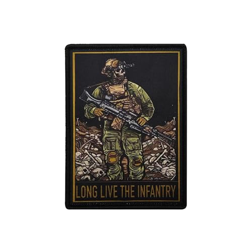 ODSS Long Live The Infantry Printed Appliques Patches, Tactical Moral Military Applique Emblem Badges Decorative Patch, Hook Loop Backing Patches for Hats, Clothing, Backpacks, Black ODSS Long Live The Infantry Printed Appliques Patches, Tactical Moral Military Applique Emblem Badges Decorative Patch, Hook Loop Backing Patches for Hats, Clothing, Backpacks, Black von ODSS