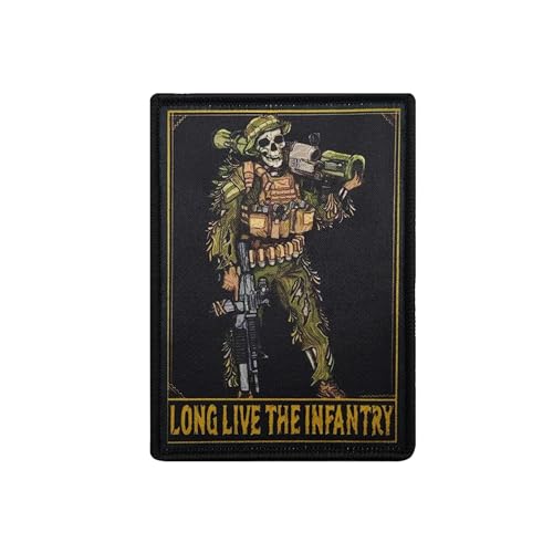 ODSS Long Live The Infantry Printed Appliques Patches, Tactical Moral Military Applique Emblem Badges Decorative Patch, Hook Loop Backing Patches for Hats, Clothing, Backpacks, Black ODSS Long Live The Infantry Printed Appliques Patches, Tactical Moral Military Applique Emblem Badges Decorative Patch, Hook Loop Backing Patches for Hats, Clothing, Backpacks, Black von ODSS