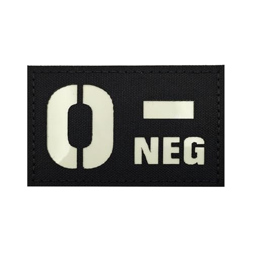 ODSS O Negative Blood Type Luminous Patches Glow in The Dark Laser Cut Blood Type O - Neg Appliques, Tactical Military Moral Badges Fastener Hook and Loop Backing ODSS O Negative Blood Type Luminous Patches Glow in The Dark Laser Cut Blood Type O - Neg Appliques, Tactical Military Moral Badges Fastener Hook and Loop Backing von ODSS
