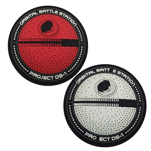 ODSS Orbital Battle Station PVC-Aufnäher Applikationen, 8,9 cm, taktische Militärabzeichen, Hakenverschlüsse auf der Rückseite mit Schlaufe, Weiß und Rot, 2 Stück ODSS Orbital Battle Station PVC-Aufnäher Applikationen, 8,9 cm, taktische Militärabzeichen, Hakenverschlüsse auf der Rückseite mit Schlaufe, Weiß und Rot, 2 Stück von ODSS