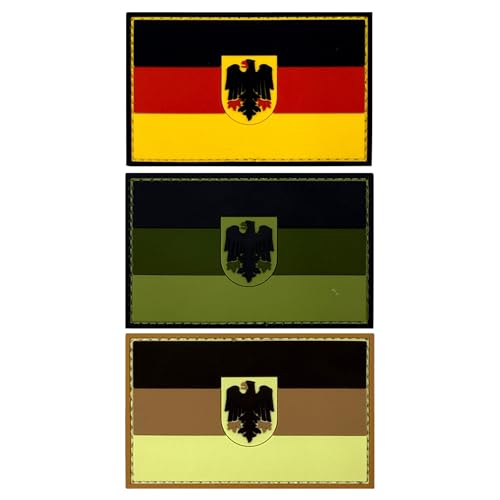 ODSS PVC-Patches mit Adler, Motiv: Deutsche Flagge, taktisches Moral-Emblem, Hakenverschlüsse, Rückseite mit Schlaufenmuster, 9,5 x 6 cm, 2 Stück ODSS PVC-Patches mit Adler, Motiv: Deutsche Flagge, taktisches Moral-Emblem, Hakenverschlüsse, Rückseite mit Schlaufenmuster, 9,5 x 6 cm, 2 Stück von ODSS