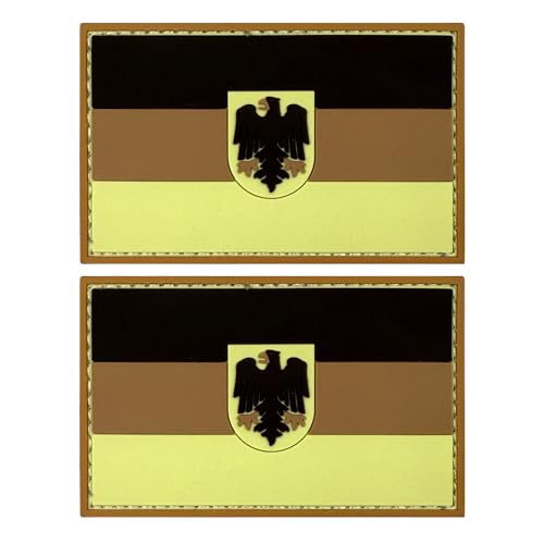 ODSS PVC-Patches mit Adler, Motiv: Deutsche Flagge, taktisches Moral-Emblem, Hakenverschlüsse, Rückseite mit Schlaufenmuster, 9,5 x 6 cm, 2 Stück ODSS PVC-Patches mit Adler, Motiv: Deutsche Flagge, taktisches Moral-Emblem, Hakenverschlüsse, Rückseite mit Schlaufenmuster, 9,5 x 6 cm, 2 Stück von ODSS