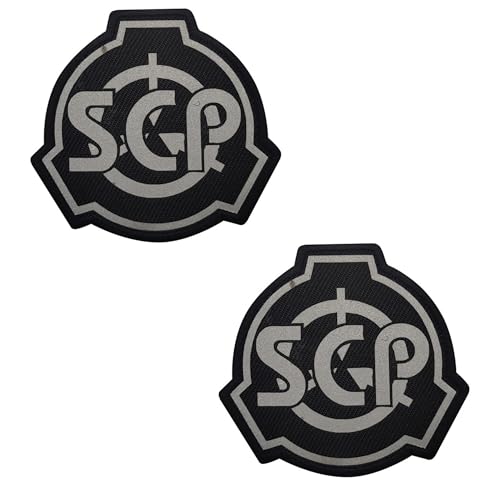 ODSS SCP Foundation Infrarot Reflektierende Patches, Tactical Moral Special Containment Procedures Foundation Logo Badges, Hakenverschlüsse Rückseite mit Schlaufe, 5,5 cm, Schwarz und Silber von ODSS